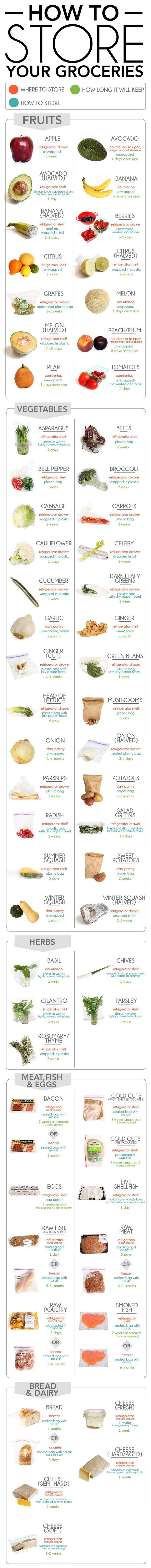 how to store groceries infographic