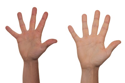 hands upraised