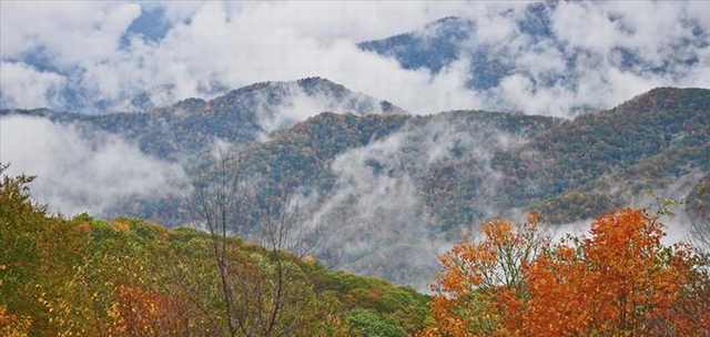 Smoky mountains in autumn