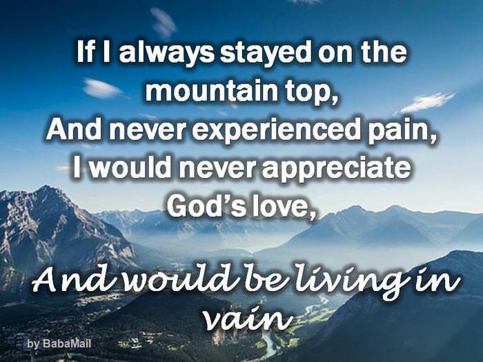 It's in the Valleys I Grow Spirituality BabaMail