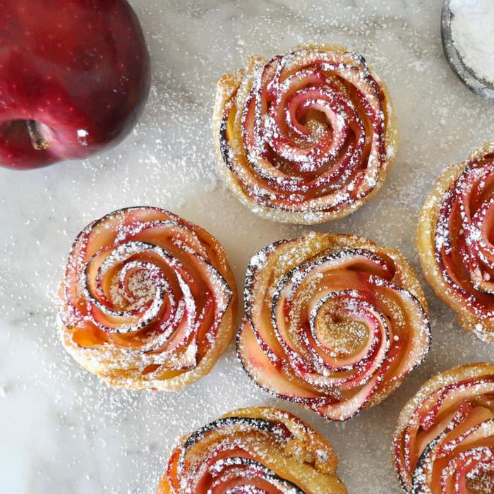 rose petals apple dessert