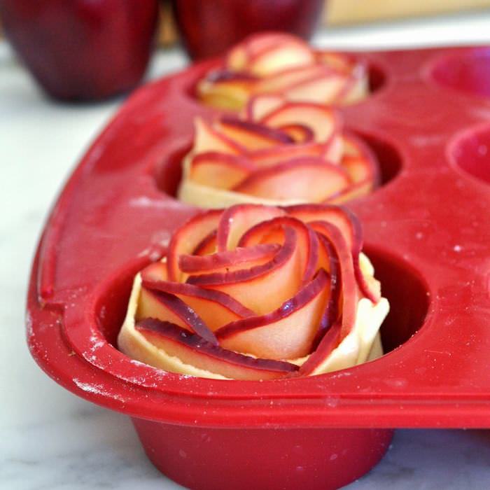 rose petals apple dessert
