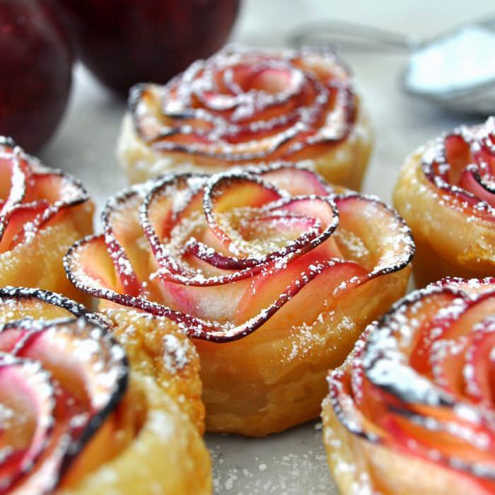 rose petals apple dessert