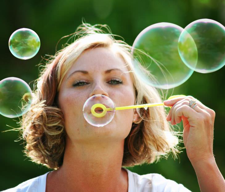 1. blow bubbles