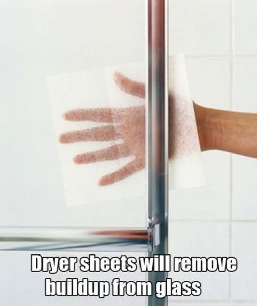 drier sheets remove water buildup