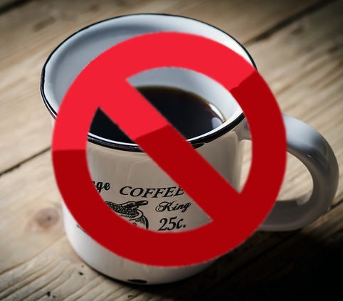 ban sign on coffee