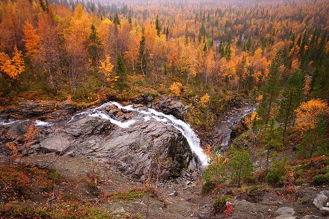 Waterfalls from around the world, Russia, Waterfall on Risyok river, Khibiny mountains