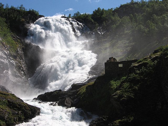 Waterfalls from around the world, Southern Norway, Kjossfossen, Flåm, Norway