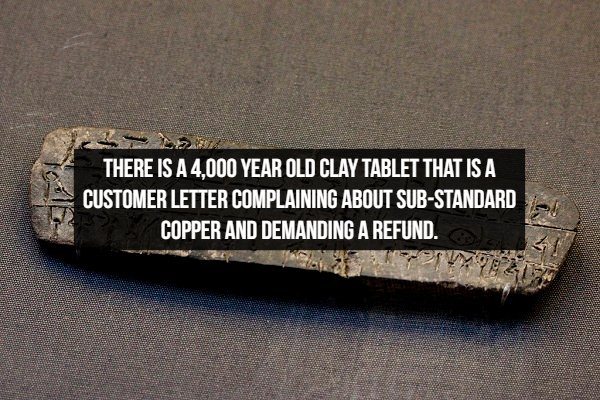 Amazing historical facts, 4000 year old stone with customer complaint letter about copper