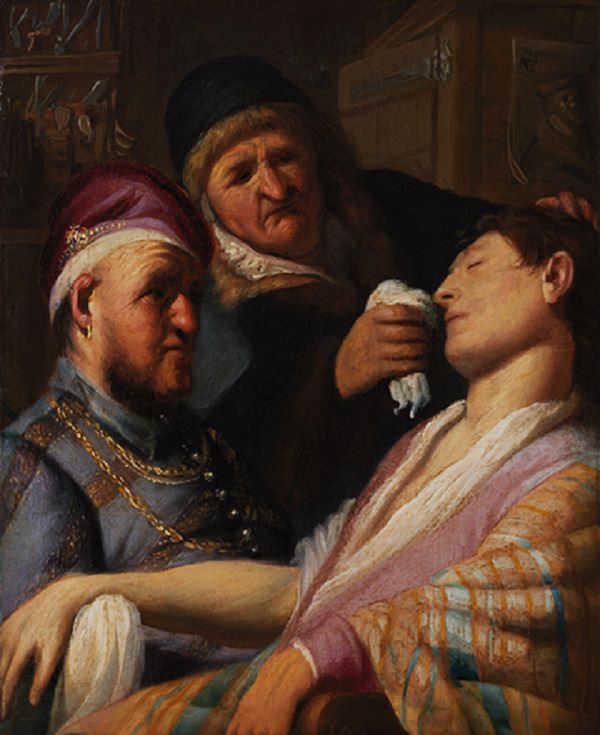 Lesser known works of Rembrandt, The Unconscious Patient (Allegory of Smell), 1624, Leiden Collection