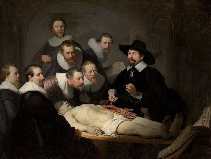 Lesser known works of Rembrandt, The Anatomy Lesson of Dr. Tulp, 1632, Mauritshuis, The Hague