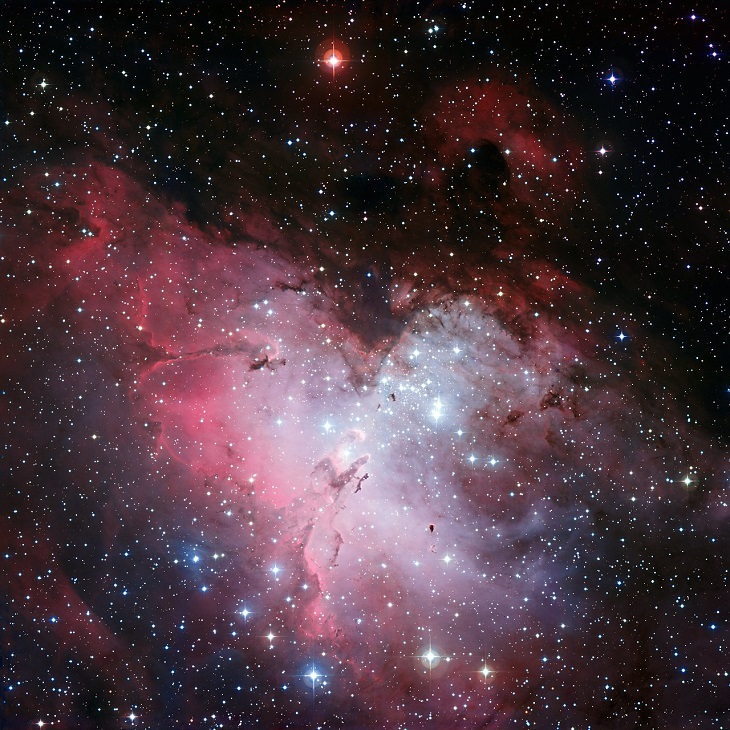 Pictures of the wonders of the cosmos, space and the universe from different conservatories, Image of the Eagle Nebula, taken by the La Silla Observatory