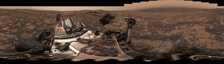 Pictures of the wonders of the cosmos, space and the universe from different conservatories, 360-degree Panorama of Vera Rubin Ridge on Mars, taken by NASA’s Curiosity Mars Rover