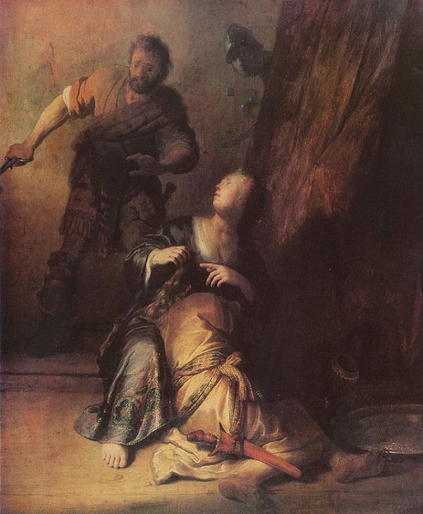Lesser known works of Rembrandt, Samson Betrayed by Delilah, 1628 - 1630, Gemäldegalerie, Berlin