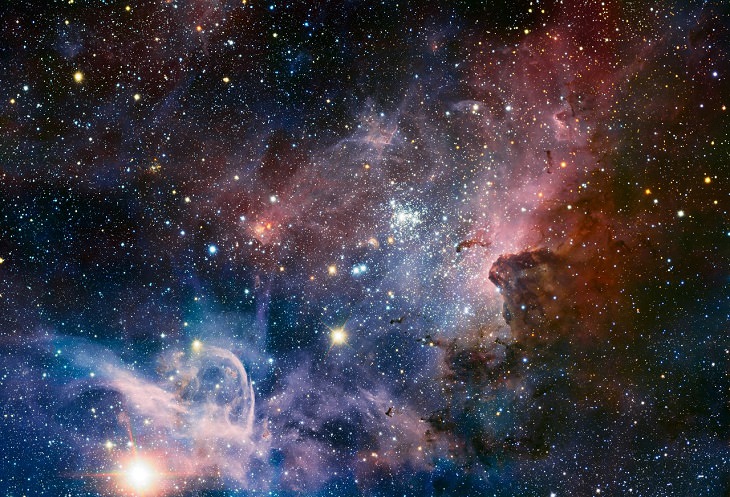 Pictures of the wonders of the cosmos, space and the universe from different conservatories, Image of the Hidden Secrets of the Carina Nebula, taken by European Southern Observatory (ESO)