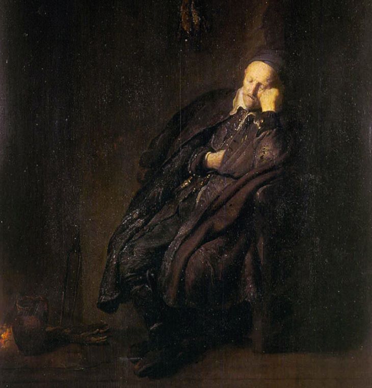 Lesser known works of Rembrandt, An old man sleeping near the fire (perhaps typifying Sloth), 1629, Sabauda Gallery, Turin