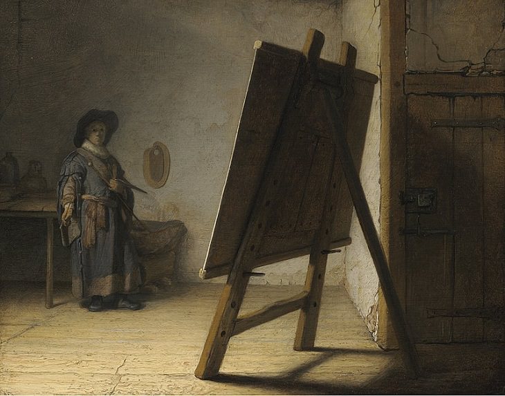 Lesser known works of Rembrandt, The Artist in his studio (Allegory of Idea), 1628, Museum of Fine Arts, Boston