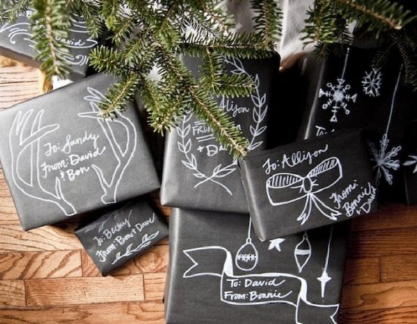 DIY ways of Gift-Wrapping Presents, Black kraft paper wrapping paper