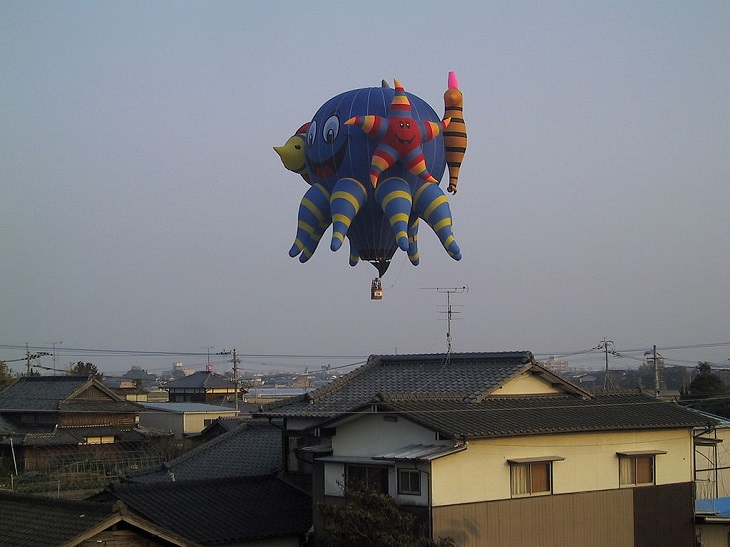 Different Hot air Balloons from Around the World, Hot air balloons entered Saga International Balloon Fiesta 2004, octopus and starfish hot air balloons