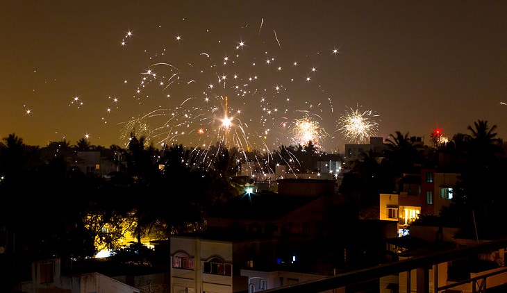 Photos from Diwali, the festival of lights, Diwali fireworks as viewed from rooftops