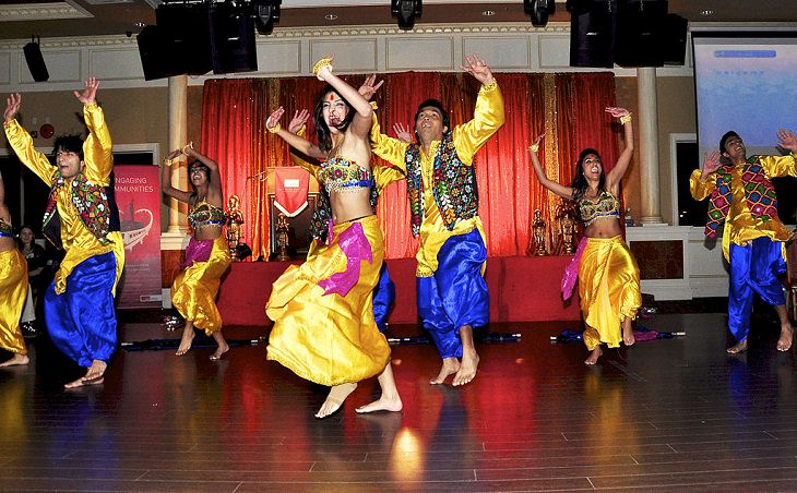 Photos from Diwali, the festival of lights, Diwali celebrations, with cultural events like dancing and singing in Canada