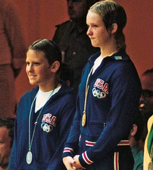 American Athletes that were inducted into the U.S Olympic Hall of Fame, Shirley Babashoff on the Podium at the 1972 Olympics
