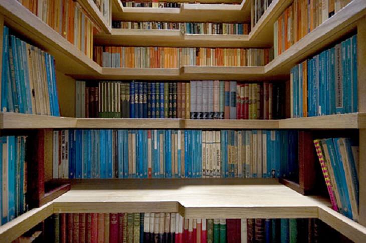 Incredible Innovative Design Ideas, stair case with each step made of books of the same color