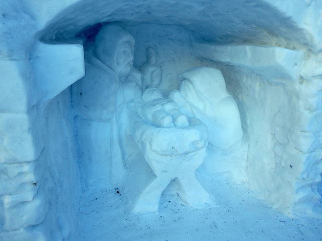 Snow Sculptures and Statues from Festival, The nativity scene in all its snowy glory