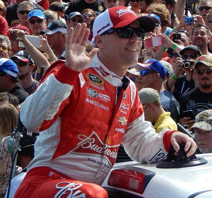 Top 19 NASCAR Race Drivers to Win Multiple Tracks, Kevin Harvick at the Daytona 500, waving