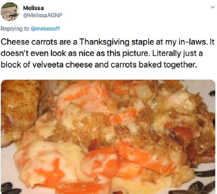 Strange thanksgiving recipes, foods and traditions, cheese and carrot bake