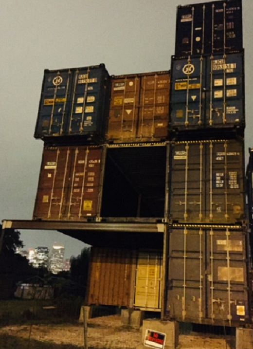 Will Breaux builds a house out of Eleven Shipping Containers, all 11 shipping containers stacked as per building plan