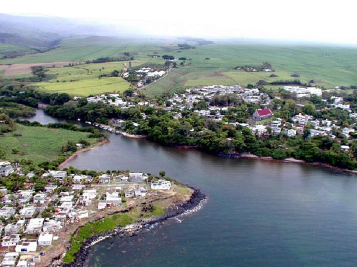 Photographs from the Islands of Mauritus, Arial View of the ancient Port of Souillac
