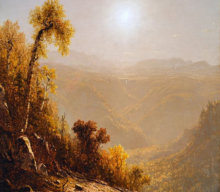 Photographs of The Catskill Mountain Range in the Appalachian Valley, October in the Catskills, 1880 painting by Sanford Robinson Gifford