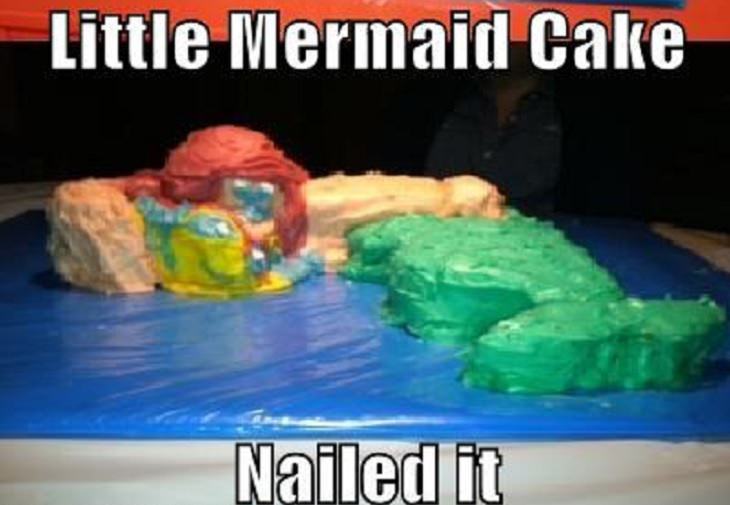unbeatable food fails and cooking incidents that ended disastrously, little mermaid cake