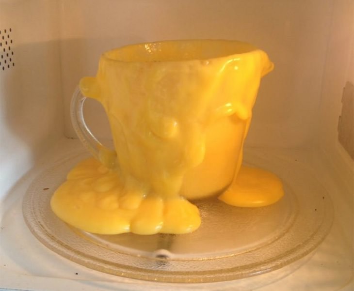 unbeatable food fails and cooking incidents that ended disastrously, overflowing custard in a cup in the microwave