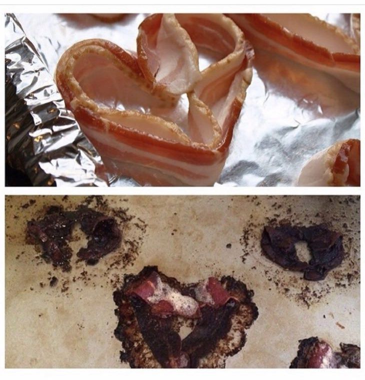 unbeatable food fails and cooking incidents that ended disastrously, bacon heart