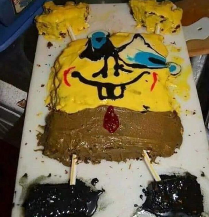 unbeatable food fails and cooking incidents that ended disastrously, spongebob cake