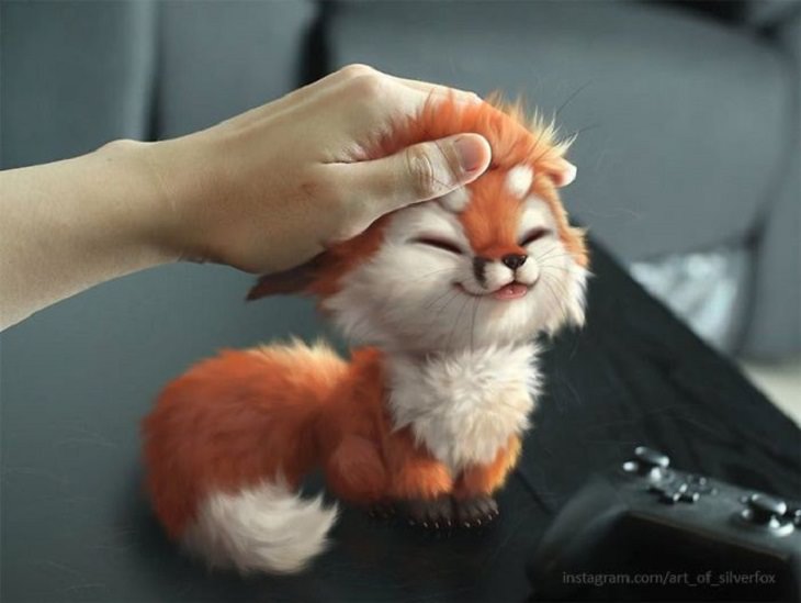 Malaysian Artist Yee Chong creates digital renderings of animals, like foxes, and brings them out into the real world