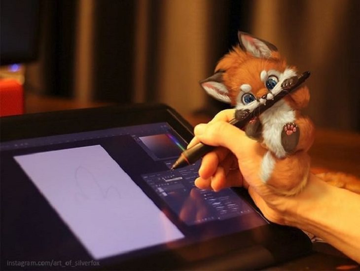 Malaysian Artist Yee Chong creates digital renderings of animals, like foxes, and brings them out into the real world