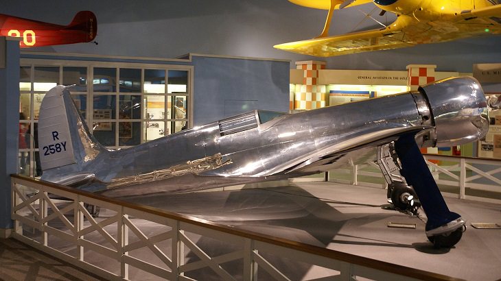 Historical treasures and incredible exhibits in the National Air and Space Museum in the National Mall of Washington DC, Hughes H-1