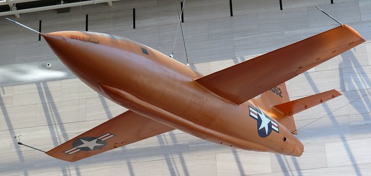Historical treasures and incredible exhibits in the National Air and Space Museum in the National Mall of Washington DC, Bell X-1