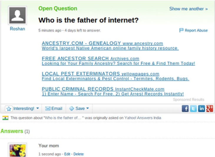Dumb, stupid and ridiculous questions posted online and asked on the internet, who is father of internet