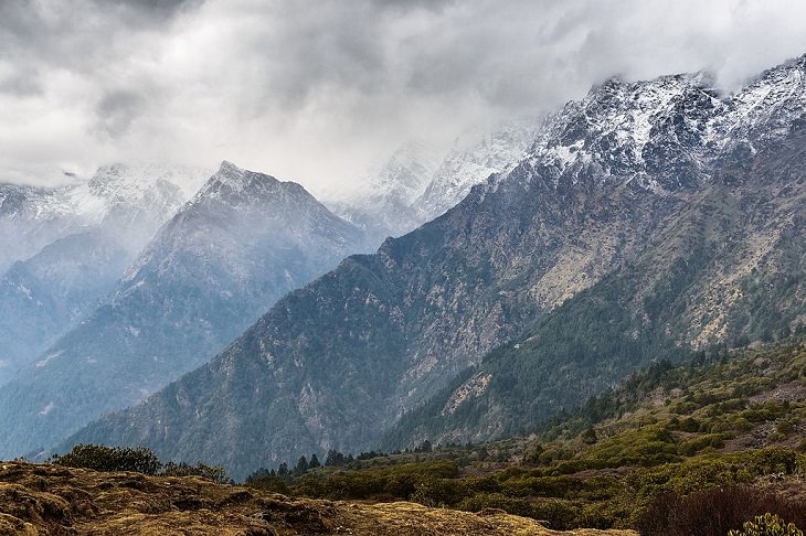 Pictures of the tallest peaks and beautiful landscapes found in the Himalayas, Langtang National Park of the Himalayan Mountain Range, located in Nepal
