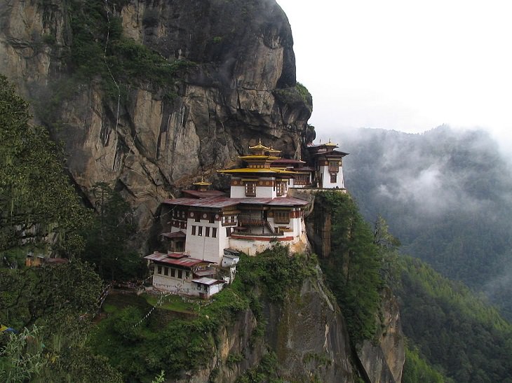 Pictures of the tallest peaks and beautiful landscapes found in the Himalayas, The Taktsang Monastery, in the Himalayan Mountain range of Bhutan, also known as the "Tiger's Nest"