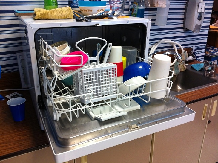 Overload, Water, Soak, Rinse, Cleaning, Dishes, Dishwasher Machine, Detergent, Scrub, Soap