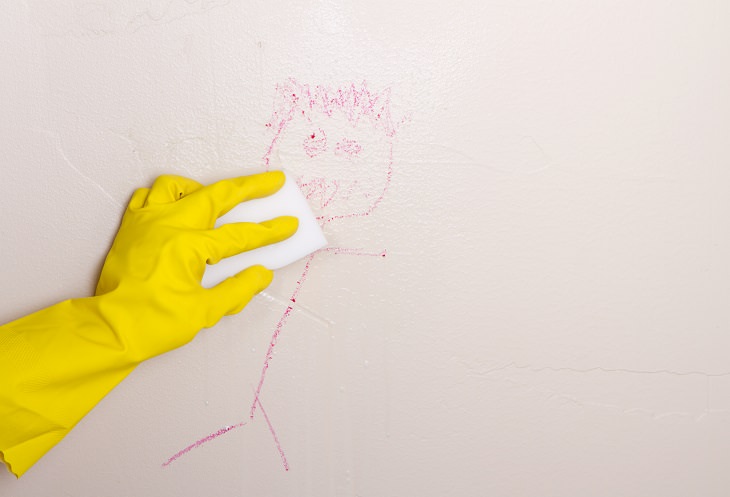 crayon mark, cleaning, walls, solutions, mixtures, messy, tiles, paint, home made, DIY