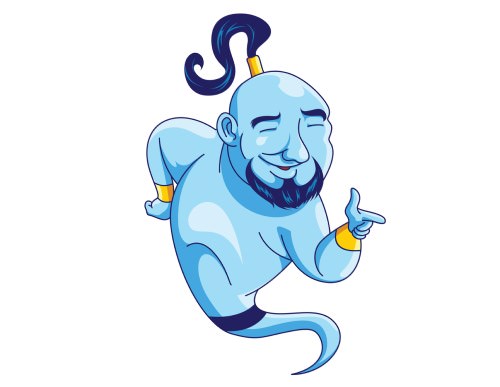 genie jokes smiling blue genie
