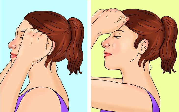 korugi  massaging the forehead and neck