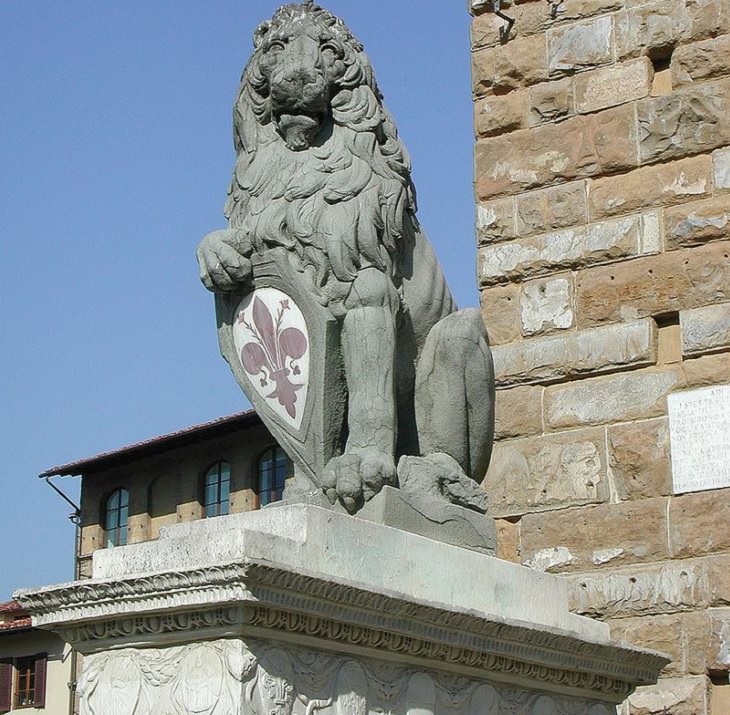 Beautiful masterpieces, sculptures, statues and works of art made by Renaissance sculptor Donatello,The Marzocco, the heraldic lion and a symbol of Florence, now housed in the Piazza della Signoria