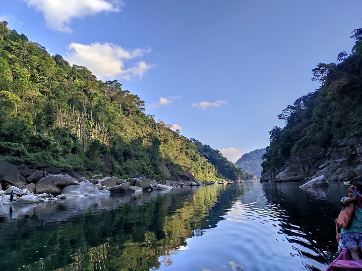Majestic Beautiful Sights of the Northeast Indian State, Meghalaya, one of the seven sisters states, Umngot River